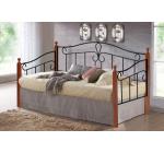 Wooden & metal upholstery bed