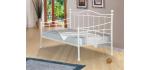 White Metal Upholstery Bed